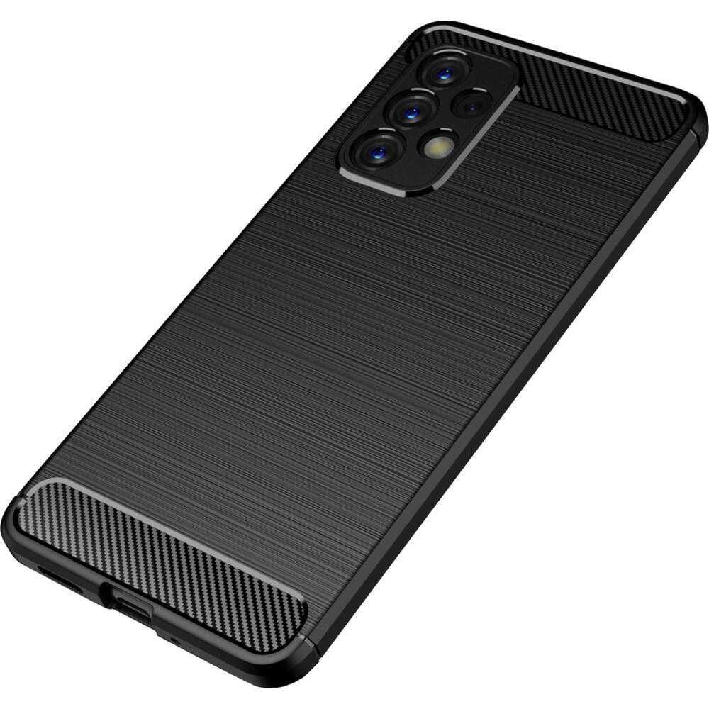 Husa gel carbon aspect piele+Folie SAMSUNG Galaxy A52 A53 A54 A55 A72