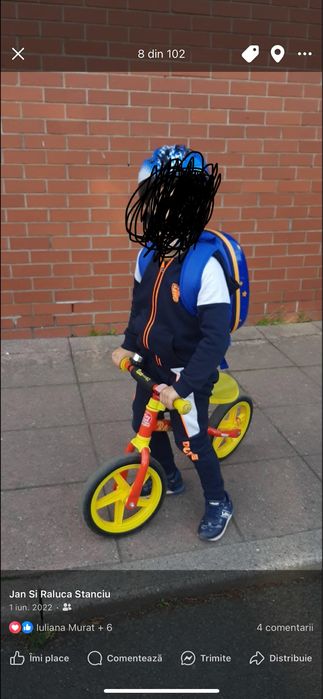 Bicicletă de echilibru fără pedale