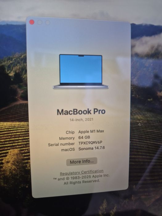 Macbook Pro Max M1 14inch 64gb 2TB SSD
