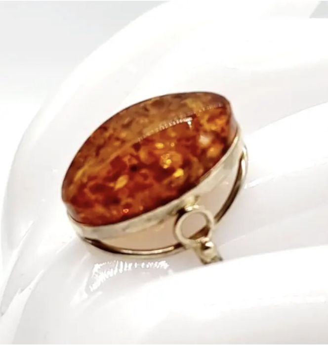 Minunat inel de chihlimbar Inel de argint 875 rusesc