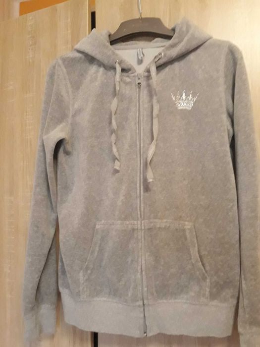 Bluza trening catifea gri M