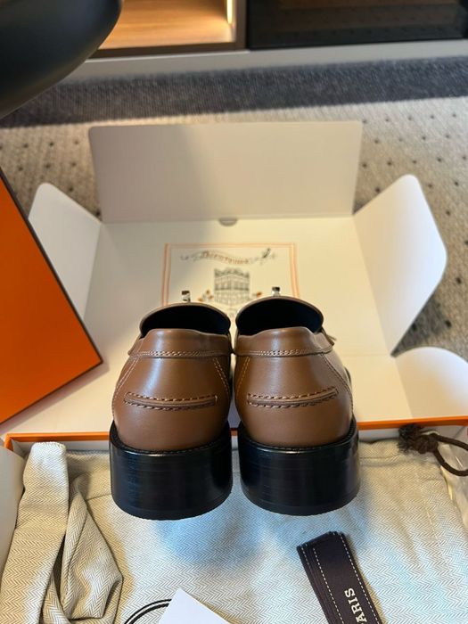 Hermes loafers обувки кафяви чисто нови
