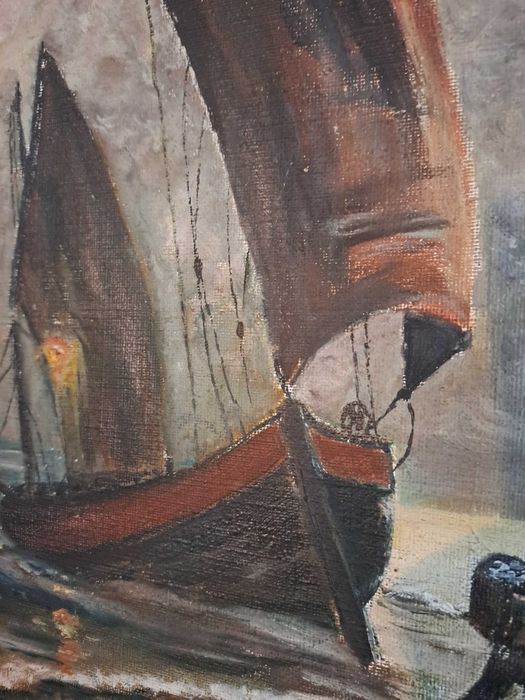 tablou pictura pe panza 46/33 cm semnat F Saulnier