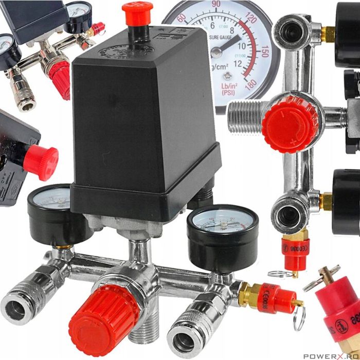 Presostat complet pentru compresor monofazic, 220V, reglabil, Verke