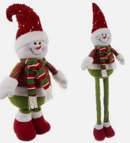 Коледни играчки с телескопични крака - джудже, елен, снежен човек