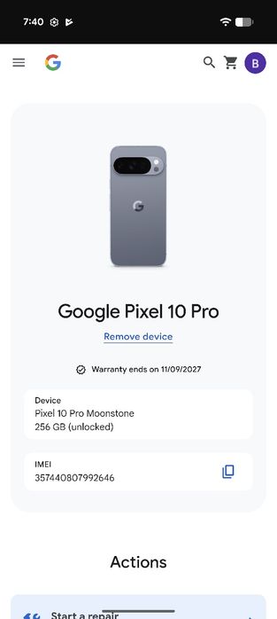 Google Pixel 10 pro 256GB Moonstone, ГАРАНЦИЯ до 2027