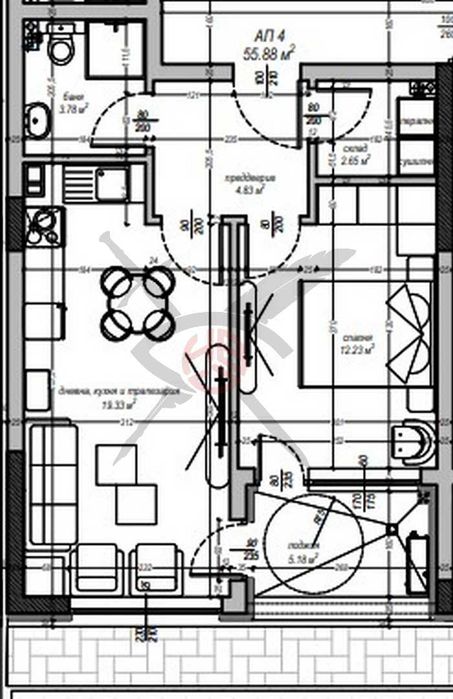 Двустаен апартамент в ж.к. Студентски град № 1046/30050