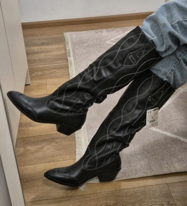 Cizme piele naturala Bershka