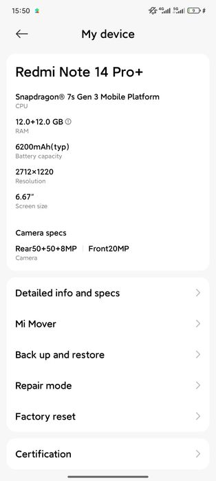 Redmi Note 14 pro+ plus 12+12/512