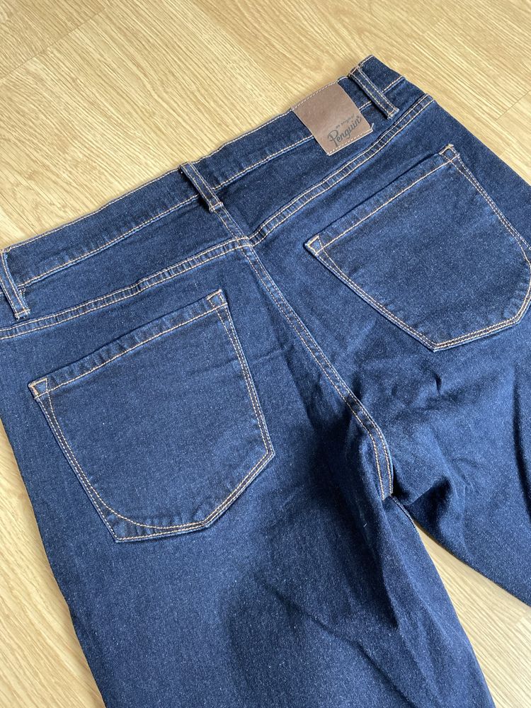 Blugi jeans slim fit -Penguin - noi, pt barbati