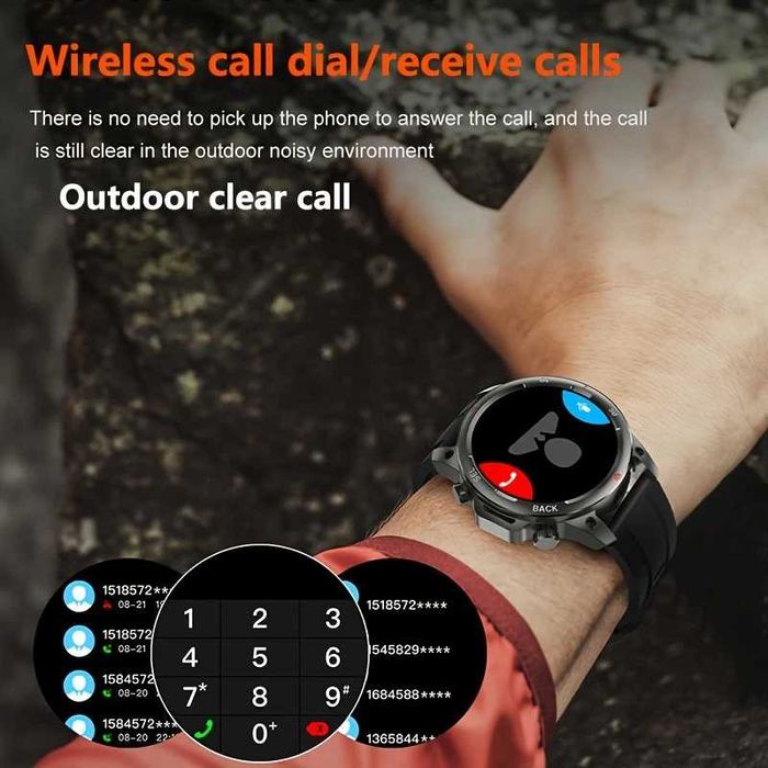 Смарт часовник с GPS, компас, разговори, фитнес тракер