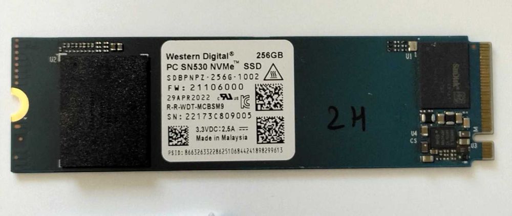 Ssd 256GB Nvme WD Pci Express 3
