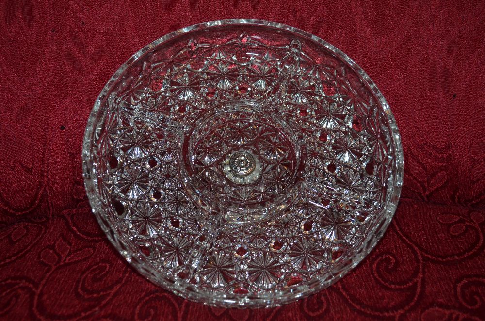 FRUCTIERA ARGINT 800 + CRYSTAL - France - Centru de masa - Vintage !