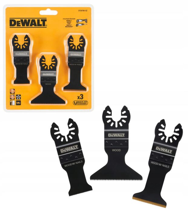 Комплект ножове DeWALT DT20760 3 броя  за мултитул / осцилатор