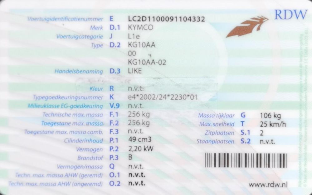 Scuter KYMKO LIKE 2009 25km/h FARA permis