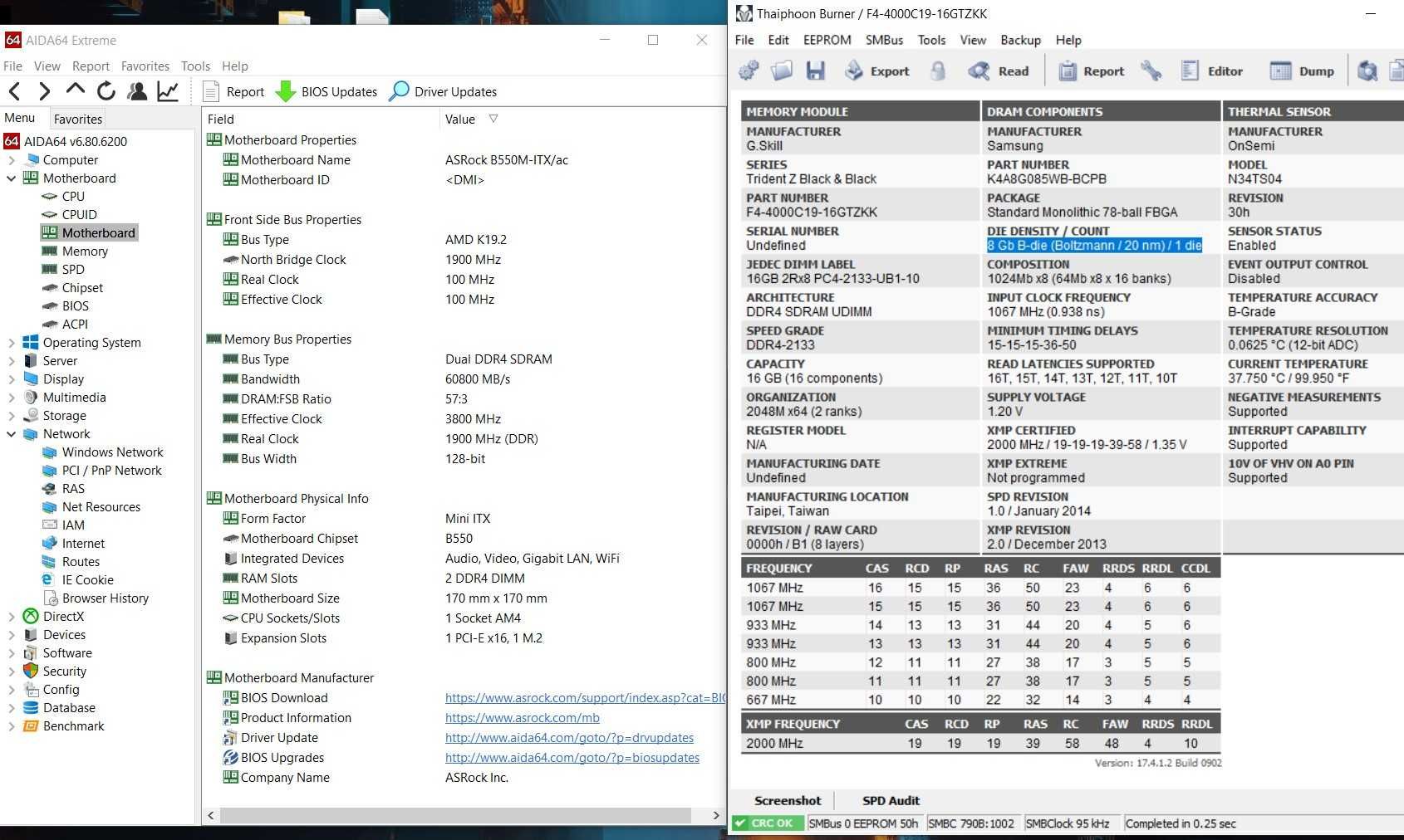 KIT gaming ITX AMD 5700X ASRock B550M-ITX/ax 32gb ddr4 4000mhz b-die