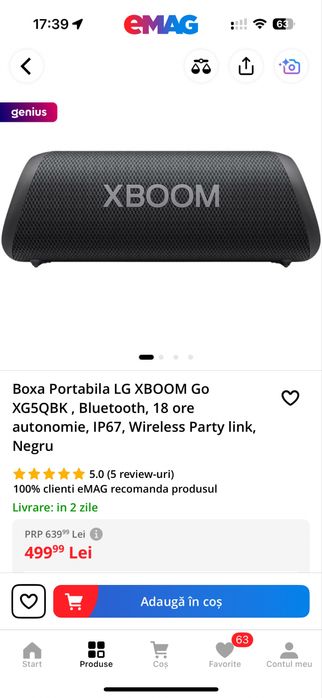 Boxa Portabila LG XBOOM Go XG5QBK