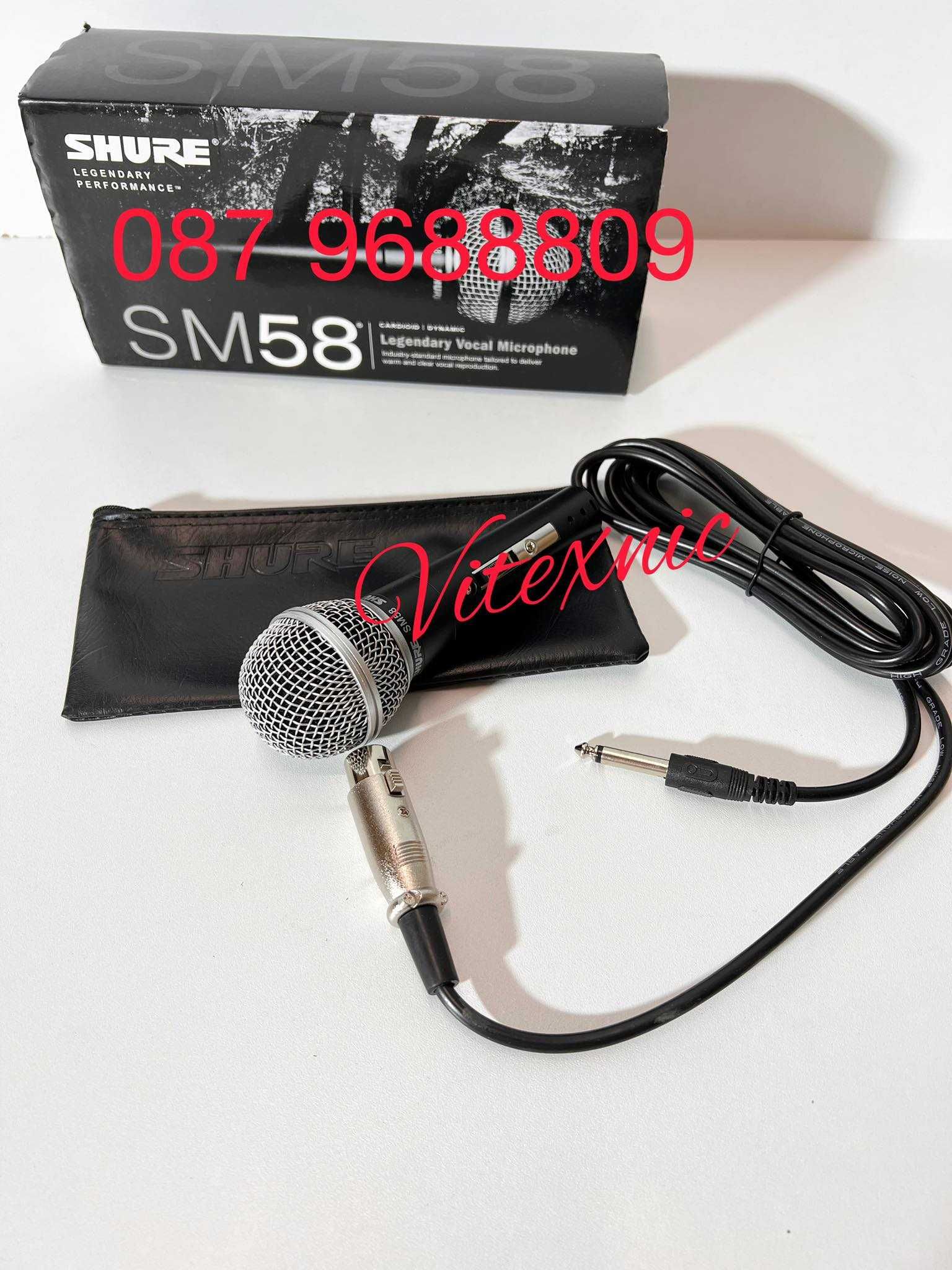 Чисто нов вокален, жичен, професионален микрофон SHURE SM-58