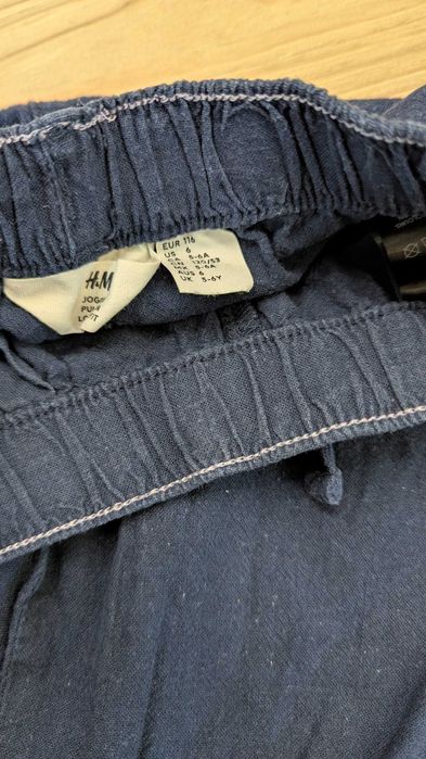 Лот детски панталони h&m размер 116 5-6 години, лен, памук, за момче