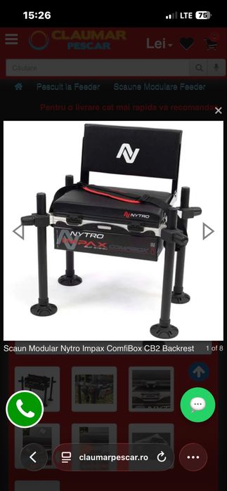 Scaun complet pescuit feeder.