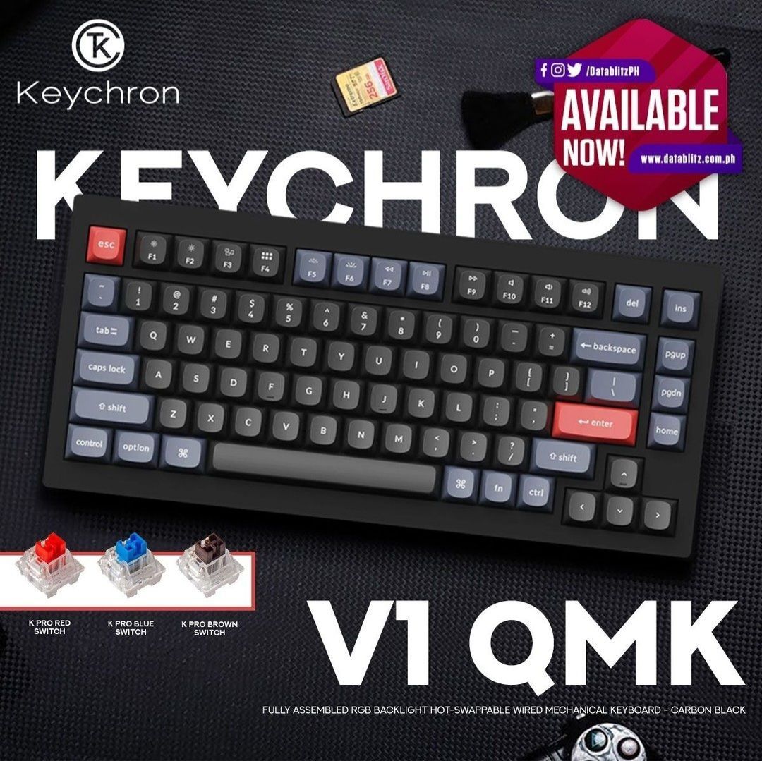 KEYCHRON V1 RGB RU/ENG Механическая Клавиатура (свитчи RED)