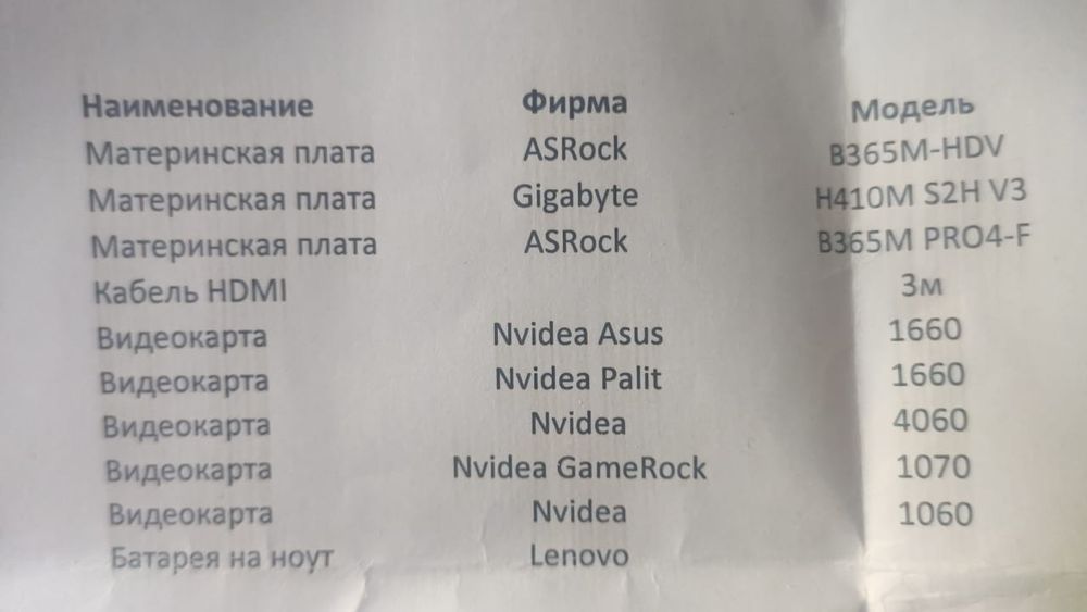 Продам комплектующие для ПК