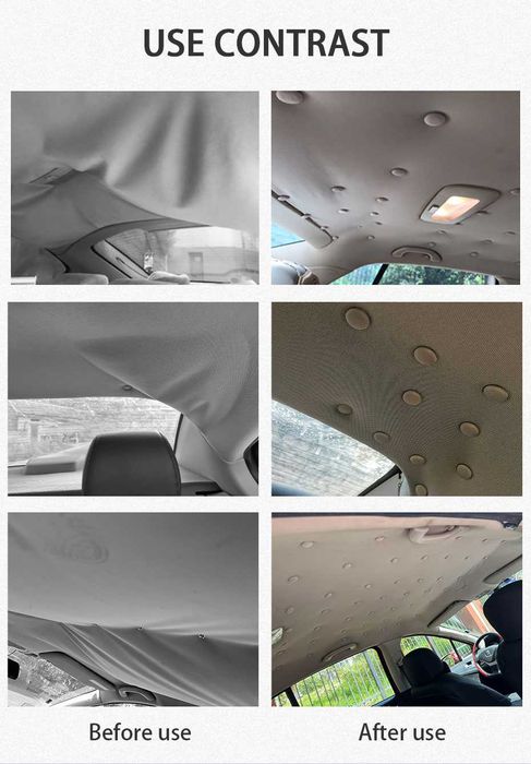 Reparatie plafon auto cu capse tapitate - set 20 buc GRI