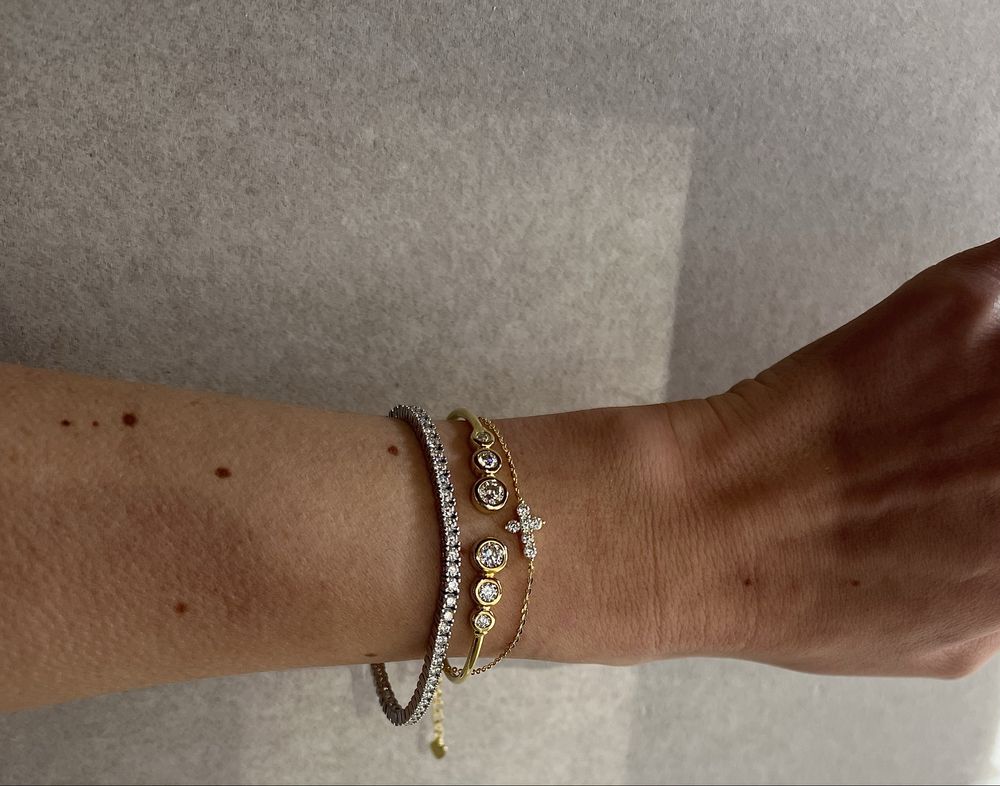 Bratara Cruce cu moissanite