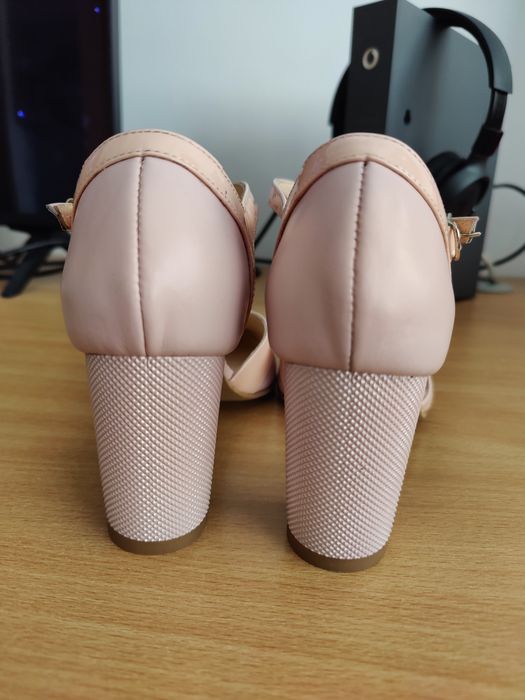 NOI, Pantofi piele damă eleganți, roz pudrat, noi, mărimea 36