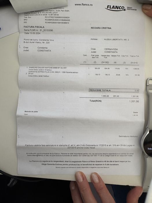 Samsung Galaxy Watch6 în garanție