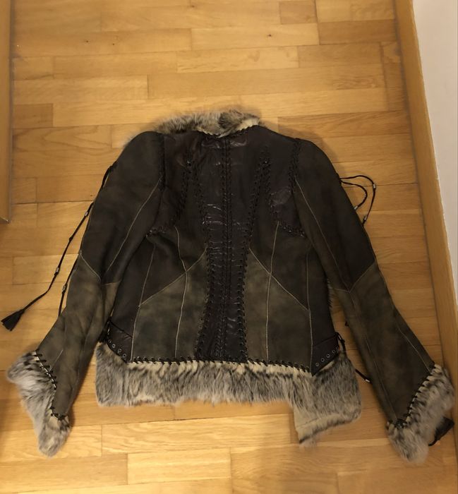 Haina de piele si blana Just Cavalli