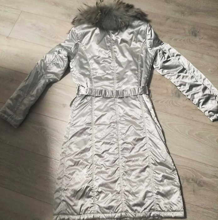Palton elegant cu guler din blană de marca, Savage.