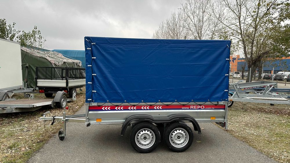 Remorca 750 kg doua axe Repo,auto,moto,atv,basculabila Noua