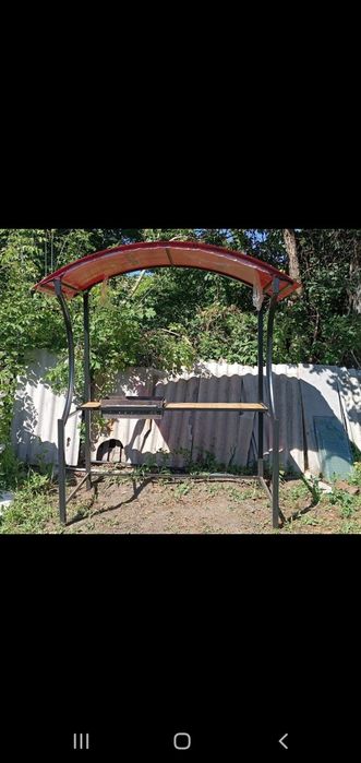 Мангал с крышей разборный
