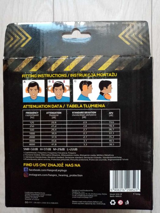 Casti antifonice Haspro, 32 dB