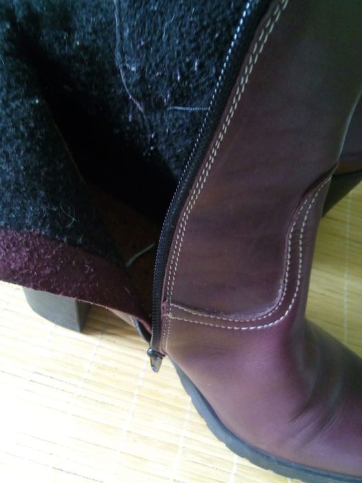 Botine de piele bordo masura 38