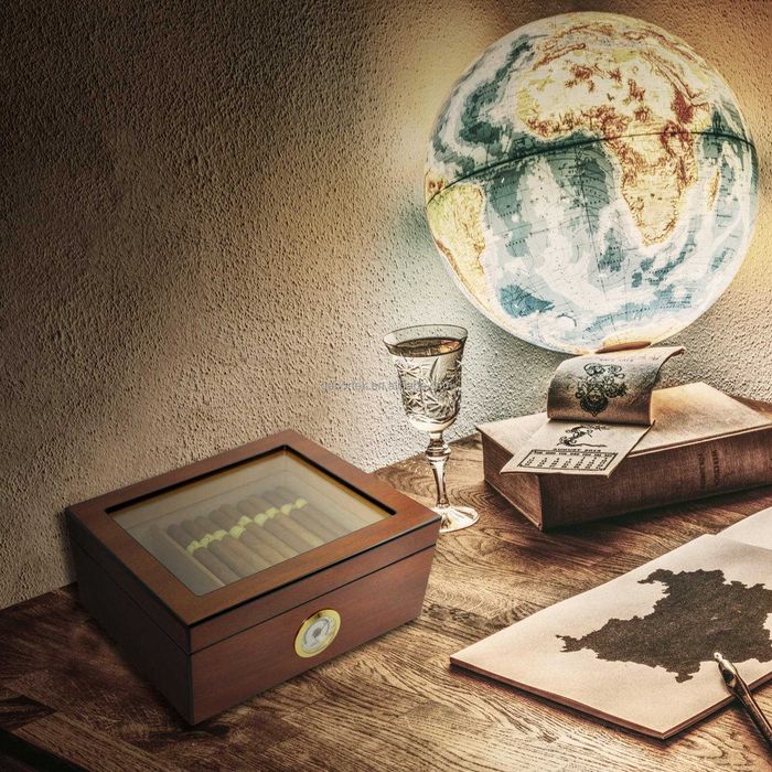 Хумидор Кутия за пури и пурети хумидори кедрово дърво влагомер запалка