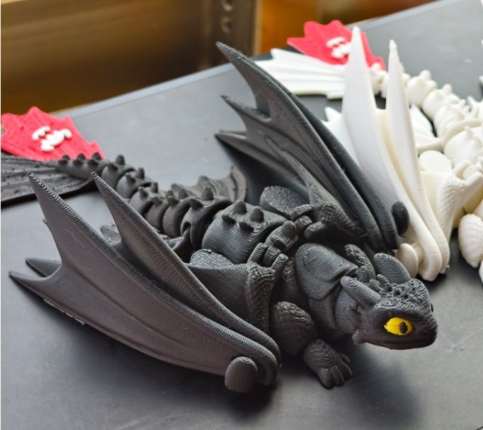 Фигурка Dragon Fury - Как да си дресираш дракон 3D, бял и черен, гъвка