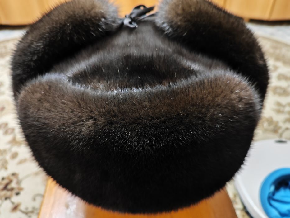 Шапка ушанка из финской норки