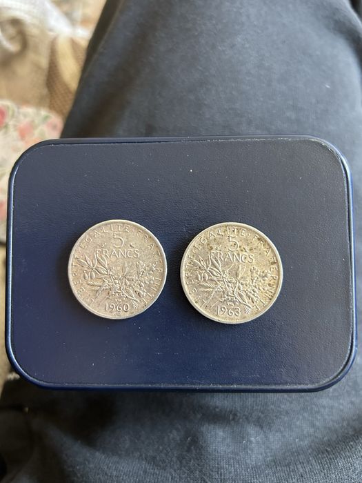Monezi argint 5 francs din 1960