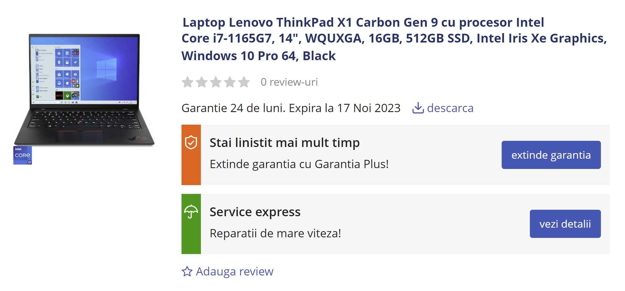 Lenovo ThinkPad X1 Carbon Gen 9 - i7-1165G7 - 14" -WQUXGA - SIM LTE 4G