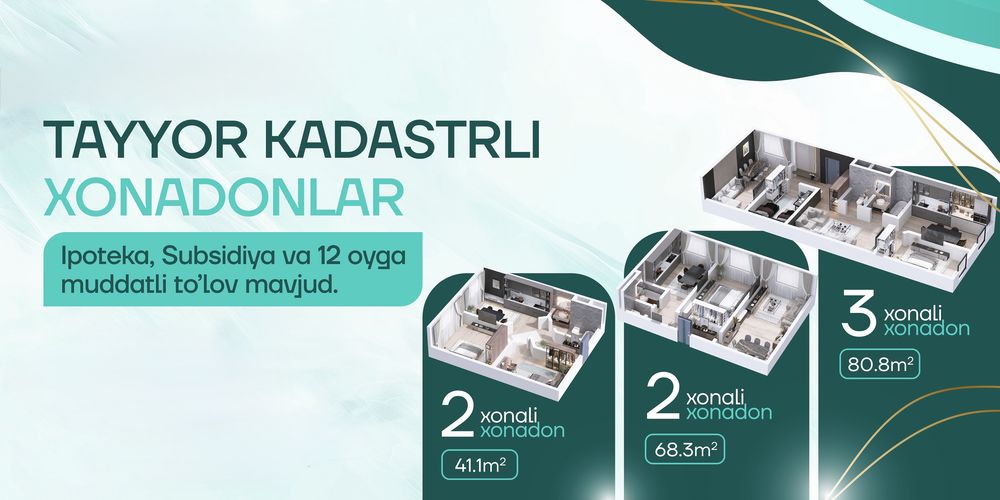 ЖК «MARHABO» готовые квартиры с кадастром | 1-2-3 комнатные, Ипотека