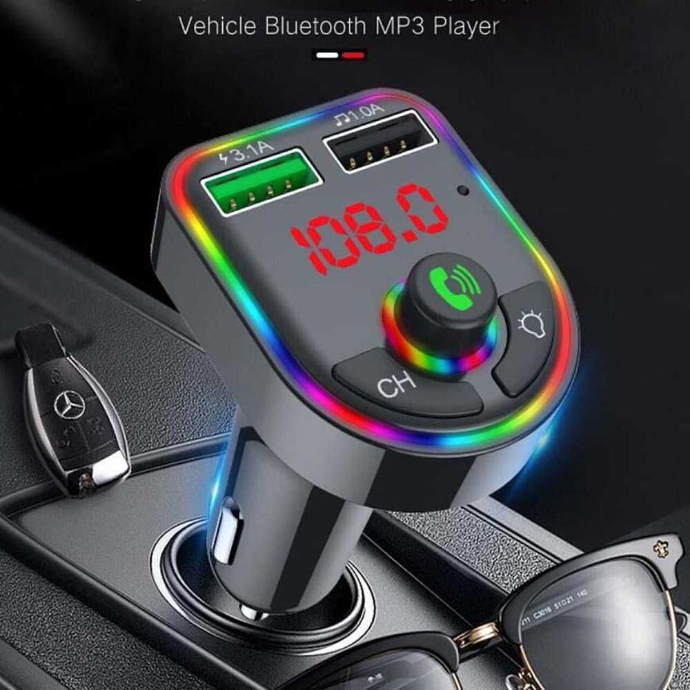 FМ тpaнcмитep F5 зa кола с bluetooth, безжичен и удобен