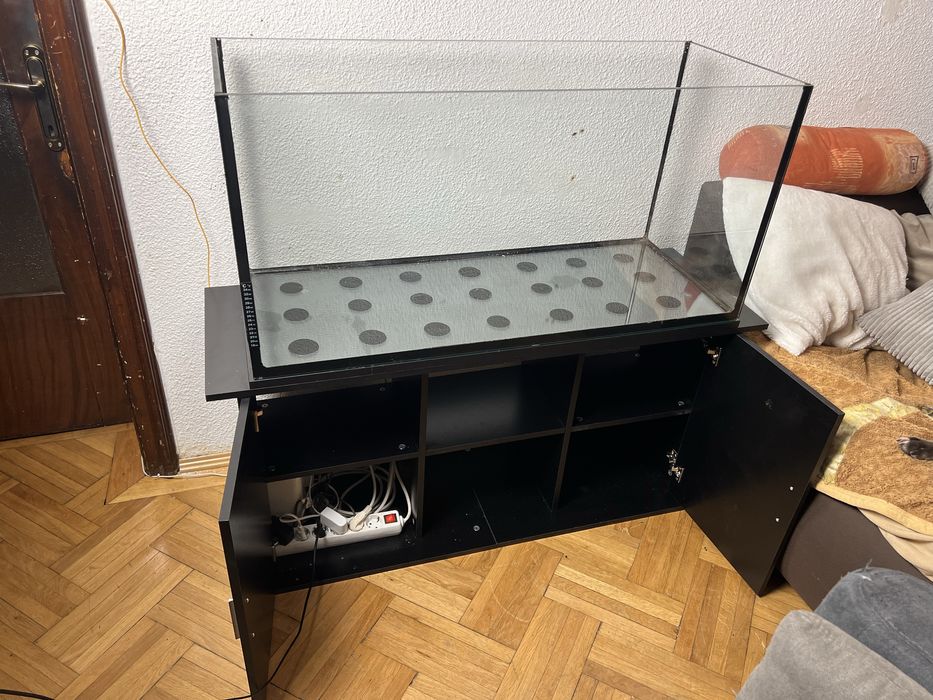 Acvariu 200l 100x40x50 cu stand si substrat jbl si decor 3d