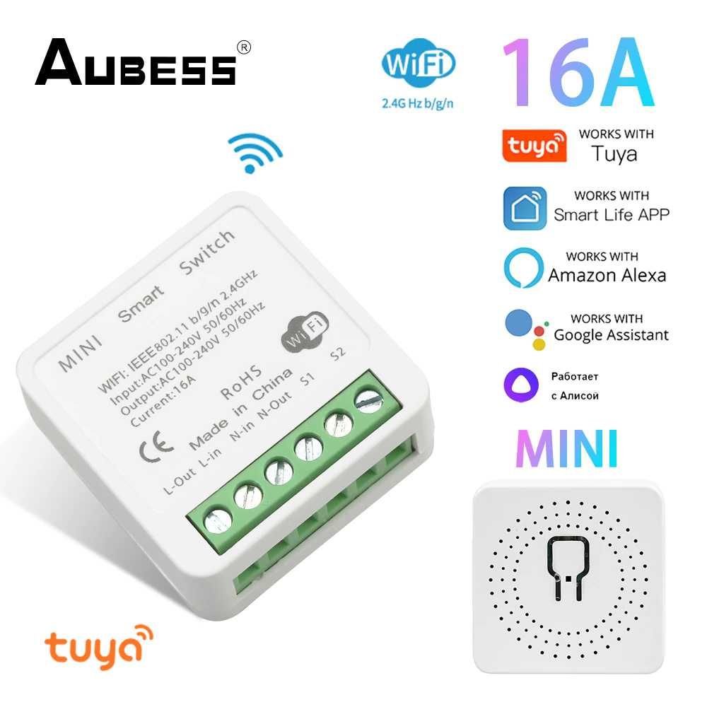 Comutator inteligent mini, WiFi, 16A Smart Home, Tuya, Alexa, Google