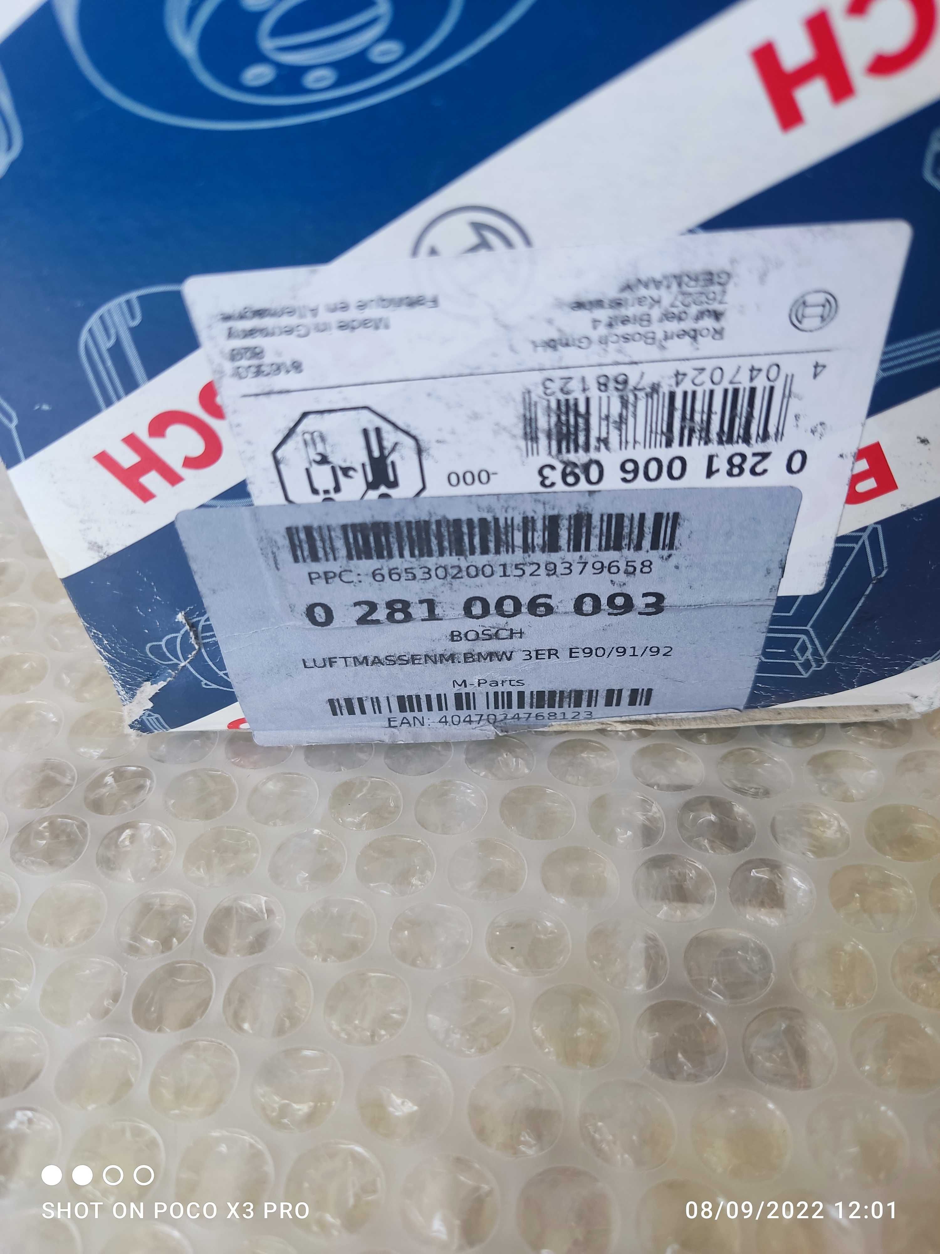 Дебитомер airflow bmw 3 E90 E91 E92 BOSCH LUFTMASSENM 3ER
