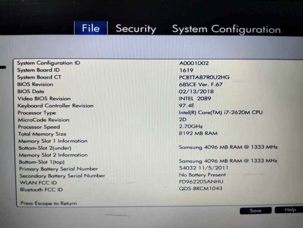 HP Elitebook 8560p i7-2620m gen. 2