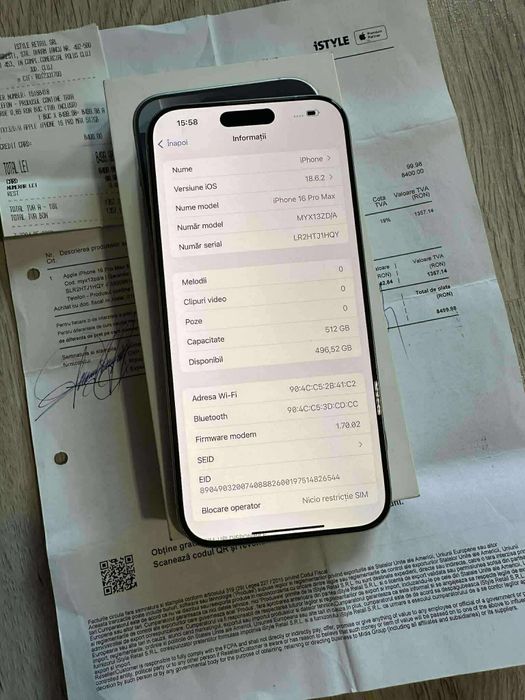 Vand Sau Schimb IPhone 16 PRO Max White Titanium 256Gb Neverlocked