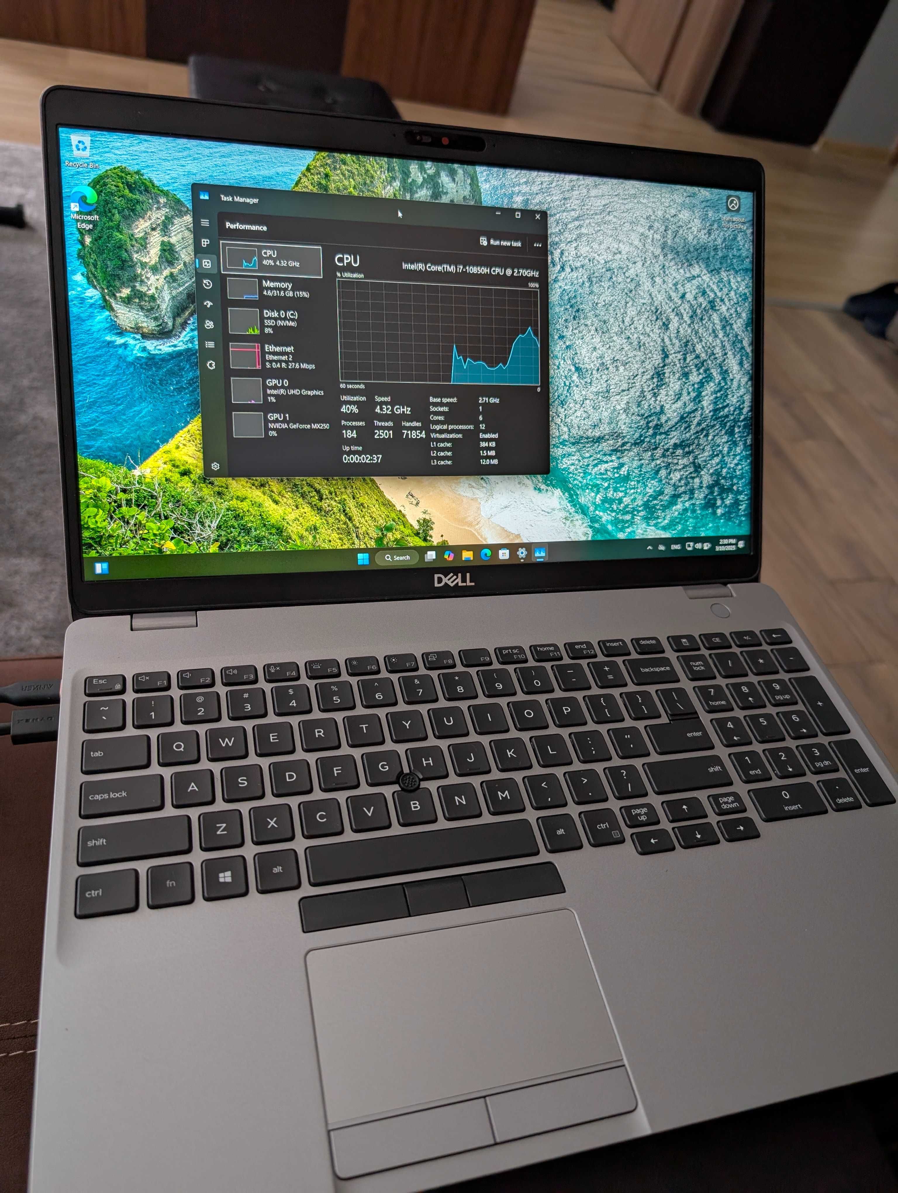 (3989лв. нов) Dell Latitude 5511 [MX250, i-7, 32GB RAM]