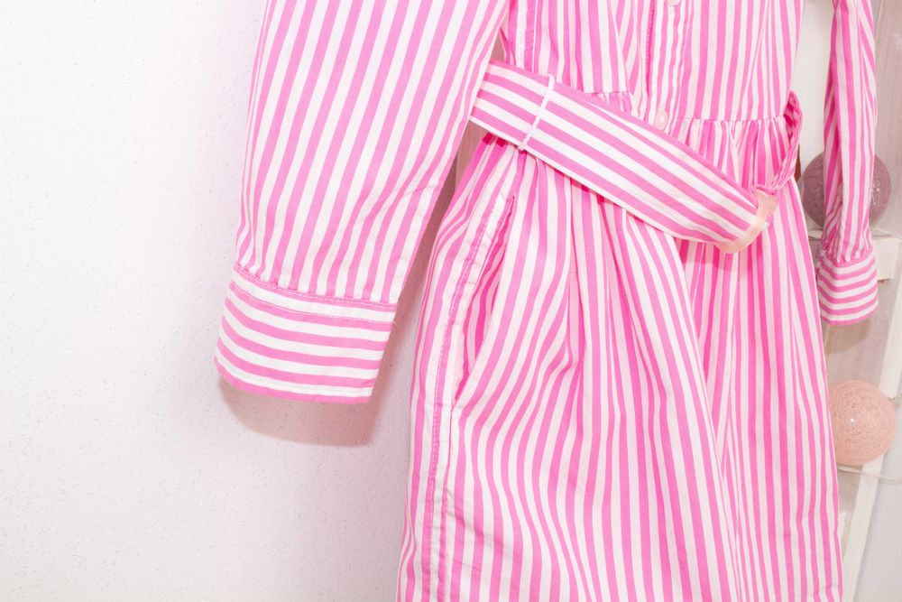 Polo Ralph Lauren оригинална детска рокля розово бяло райе с колан 3 г